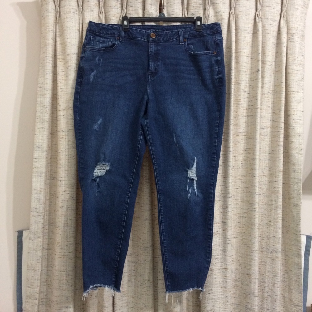 Lane Bryant High-Rise Skinny Distressed Jeans